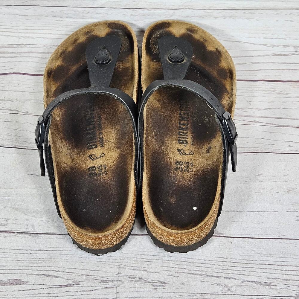 Birkenstock Gizeh Women's Black T-Strap Sandals US 7-7.5 EU 38 Cork Birko-Flor - Picture 3 of 5
